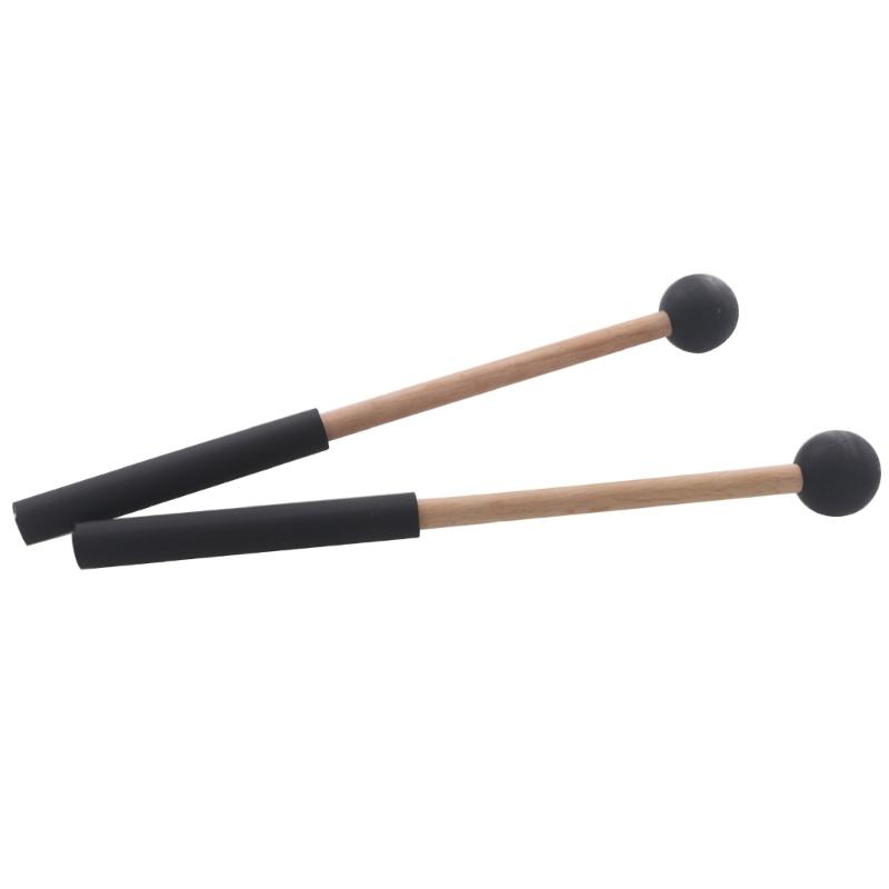 2 Stück Leichte Holzgriff Trommelschlägel Stock Ätherische Drumsticks Runder Kopf Trommelstöcke Hammer Kleine Musikalische Drumsticks