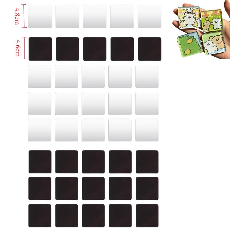 Diy Fridge Magnets Kit Acrylic Blank Refrigerator Magnets With Adhesive Backing Ferrite Magnets For Craft Household Workspace Decoration