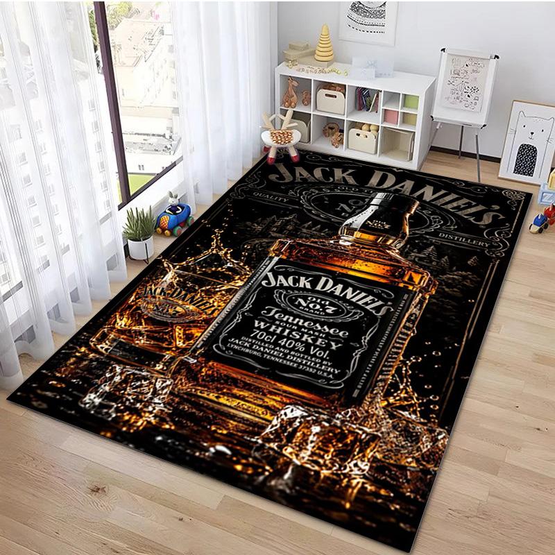 Jack Daniel's Whiskey Carpet Office Decorative Carpet For Living Room Bedroom Door Mat Floor Rug Computer Chair Area Rug
