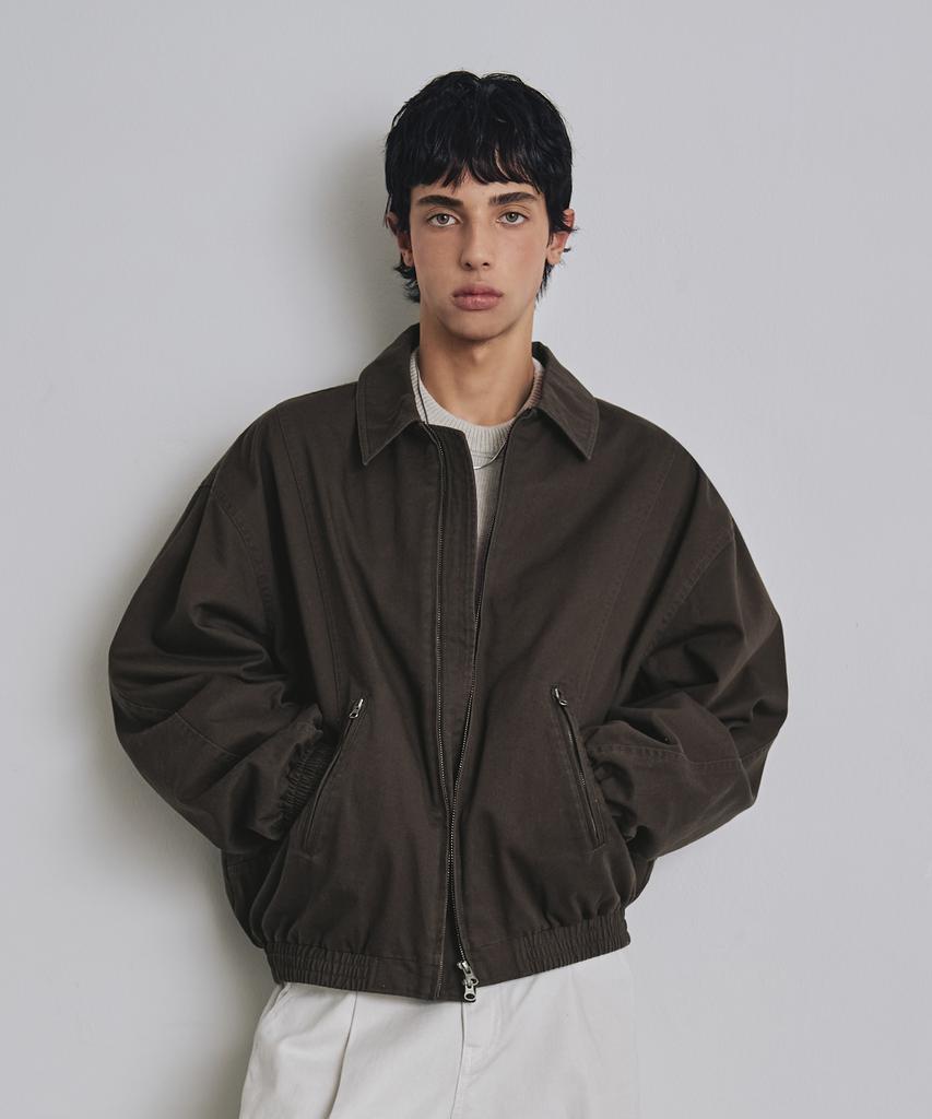Costume O’Clock Cotton Curved Washed Blouson Jacket Navy Coosjk042Navy