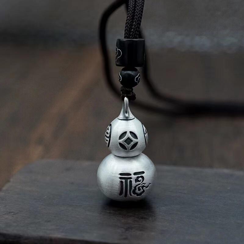 Baifu Gourd Pendant, Men's Retro Necklace, Women's Hollow, Openable Accessory Pendant