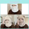 Winter Cozy Bear Hat With Neck Warmer And Windproof Shield For Women
