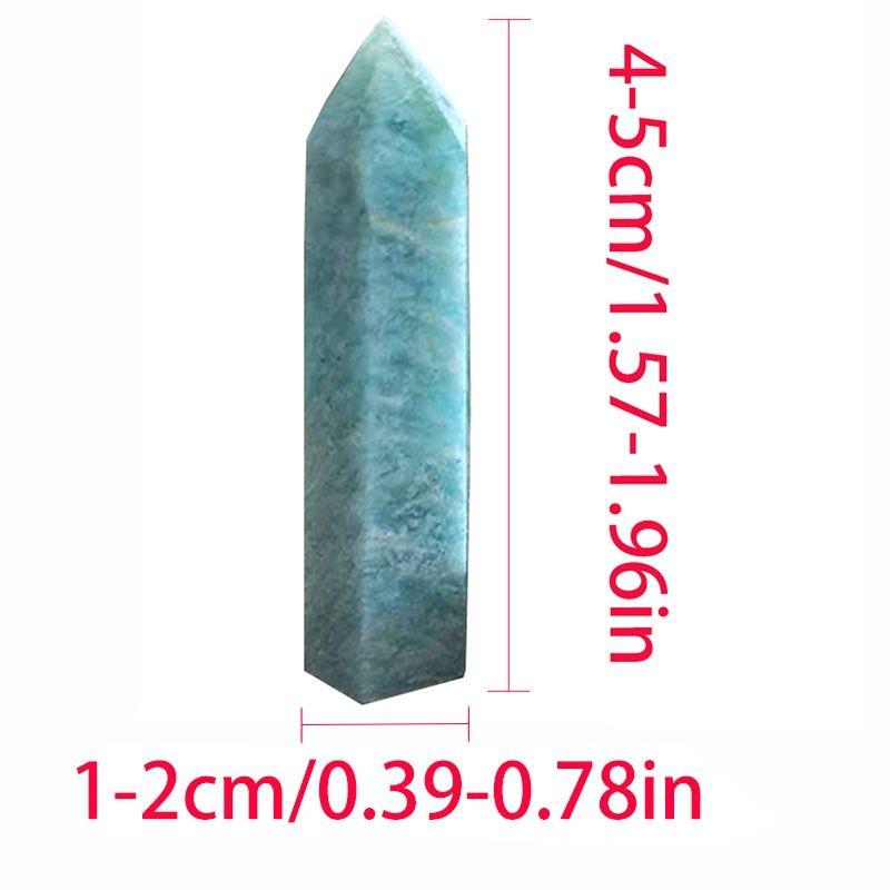 Stunning 1pc Natural Blue Amazonite Stone Column Quartz Crystal Wand For Healing
