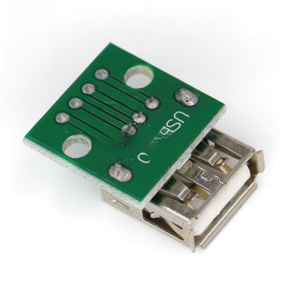 לוח מתאם USB 2.0 נקבה ל-DIP 4 פינים עם כבל נתונים מולחם