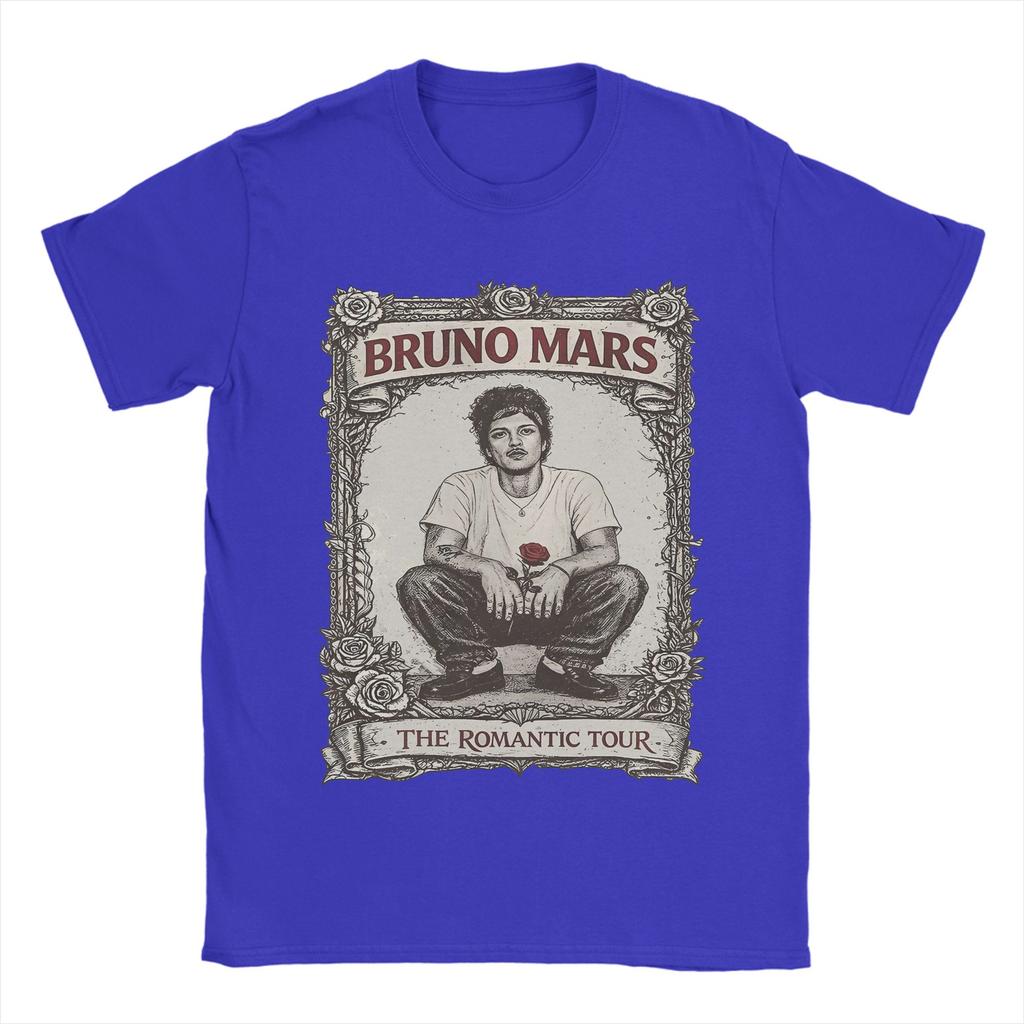 De Romantische Tour Bruno Mars 2026 T-shirt Unisex Puur Katoen Casual T-shirts Ronde Hals T-shirts Korte Mouw Kleding Zomer