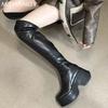 Fashion Platform Women High Boots Leather Fashion Sexy High Heels Sheos Woman 2025 Trend Winter Motorcycle Boots New Chelsea Boots Mujer