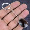 Natural Smoky Topaz Gemstone 925 Sterling Silver Jewelry Keychain 3.15" ETC-13844