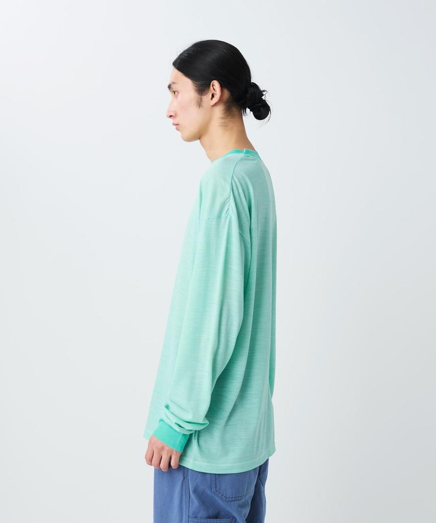 Snow Peak Summer Wool Stripe Long Sleeve T-Shirt CS-26SU006, Men's/Women's, GREIGE, M