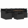 Garden Sofa Set with Cushions 7 Pcs Black