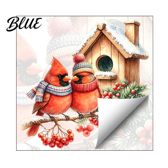 Waterproof Glass Stickers Christmas Bird Wall Sticker Watercolor PVC Decal Winter Holiday Atmosphere Art Theme Window Cling for Doors And
