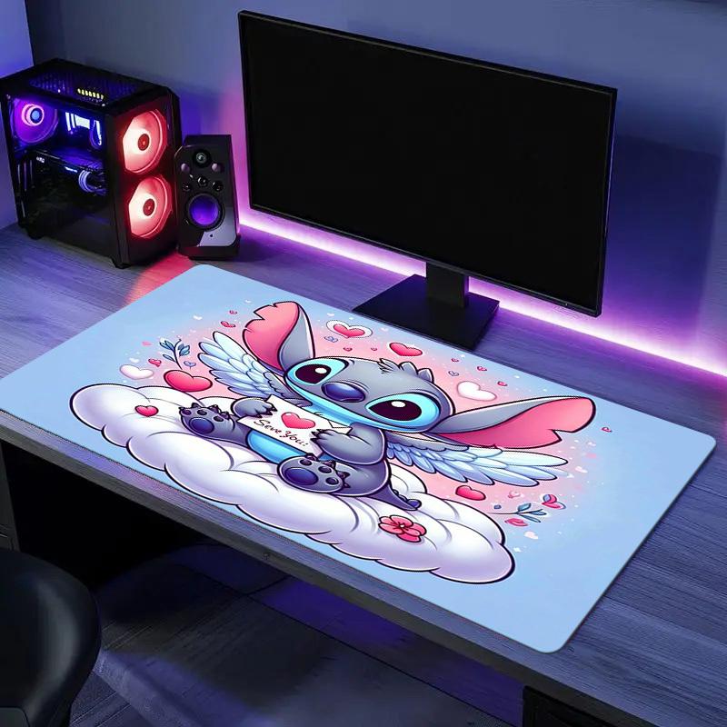 1pc Cute Stitch Angel Mouse Pad Office & Gaming Desk Mat with Washable Surface, Perfect for Desktops and Laptops 1432