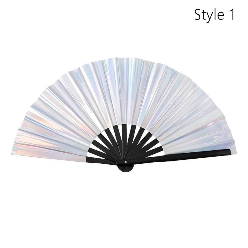 PVC Tai Chi Fan Ten Inch Glitter Hand Fan for Line Dancing, Parties, and Events