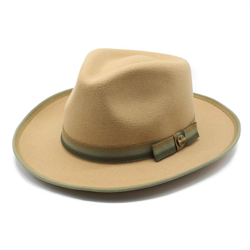 Wollfilzhut Herren Trendiger Zylinder Klassischer Gentleman Retro-Stil Woll-Jazzhut