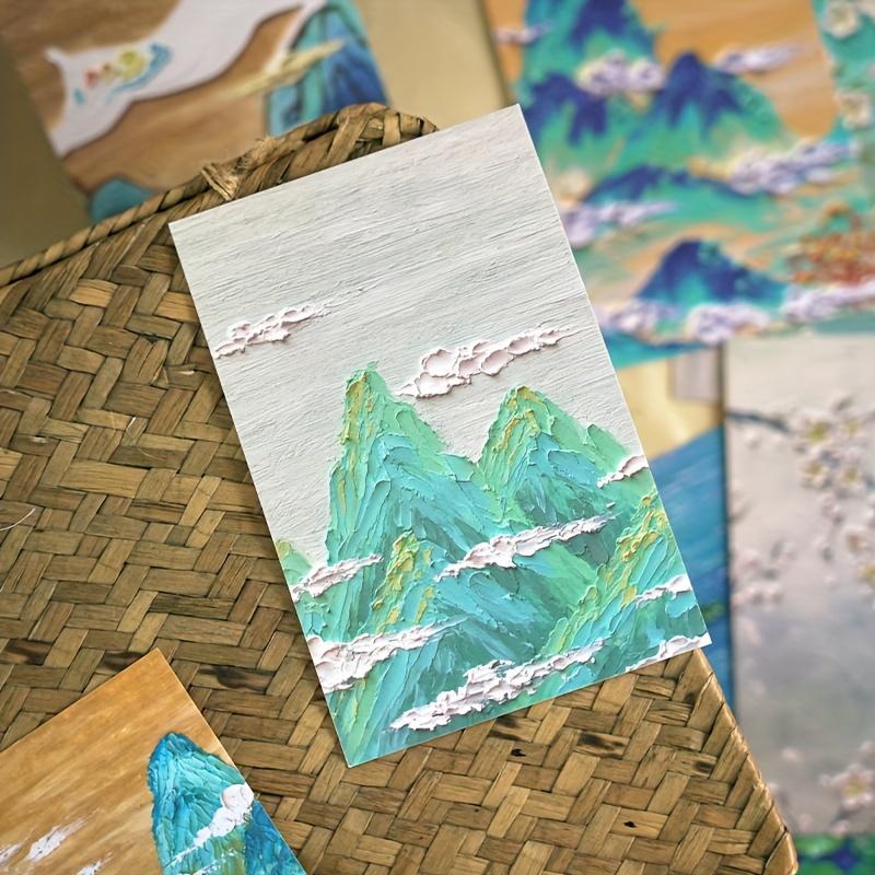 30 Stück/Schachtel Chinesischer Stil Ölgemälde Stil Kreativ Geburtstag es Geschenk Grußkarte Postkarte