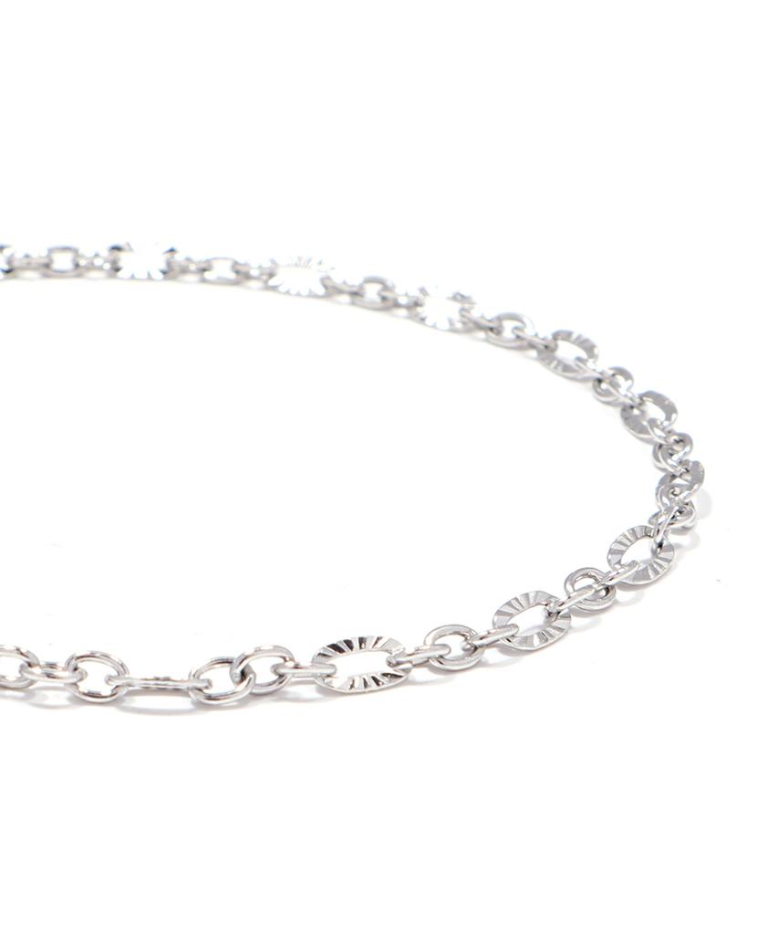 Polalita Flat Shining Slim Chain Anklet (Plt-Ak-014_Sv)