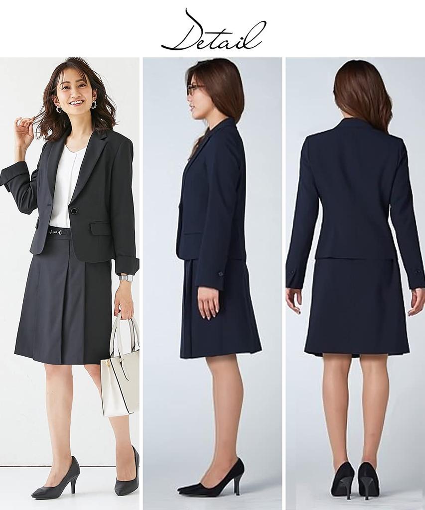 A skirt suit that enhances your beauty jacket pleated lining with contrasting [Nissen] Women's Suit (tailored + skirt) (jacket piping)