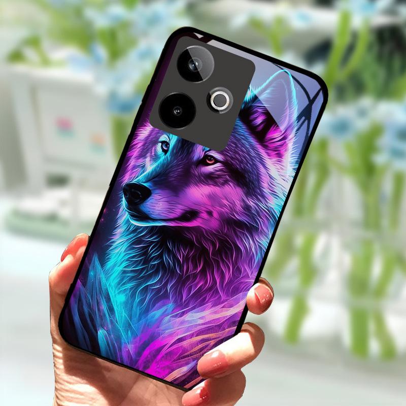Für Realme GT7 5G Hülle Neue Mode Gehärtetes Glas Rückseite Hartes PC Handyhülle Für Realme GT 7 Fundas Stoßfeste Schale Gehäuse