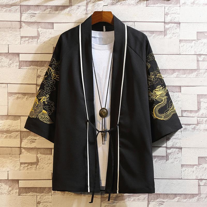 Chinese Men's Hanfu Japanese Kimono Cardigan Jacket Ancient Style Ukiyoe Ancient Costume Robe Cape