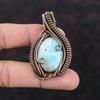 Larimar Pendant Copper Wire Wrapped Pendant Larimar Jewelry Handmade Ethnic Pendant Copper Jewelry Very Pretty Gemstone Pendant Gift For Him