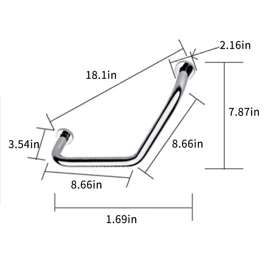 Badezimmer-Haltegriff, Edelstahl-Griffstange für Badewanne, Dusche, mit 50 kg Tragkraft, Mehrzweck-Gleichgewichts-Haltegriff für Badezimmer