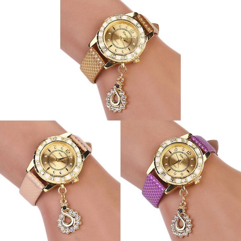 Elegante Kimseng Damenuhr mit Quarzwerk und Schwanenanhänger Stilvolles Design Und Einzigartige Farben