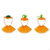 Halloween Pumpkin Headband with Skirt Costume Accessory for Role Playing