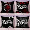Hot Rock My Chemical Romance Band Cushion Cover Plush Fabric Soft Double-Sided Printed Sofa Pillow Case Colorfast Home Decor