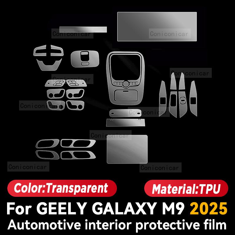For GEELY GALAXY M9 2025 Car Interior Center Console Trument Dashboard Protective Film Anti-scratch Sticker Accessories