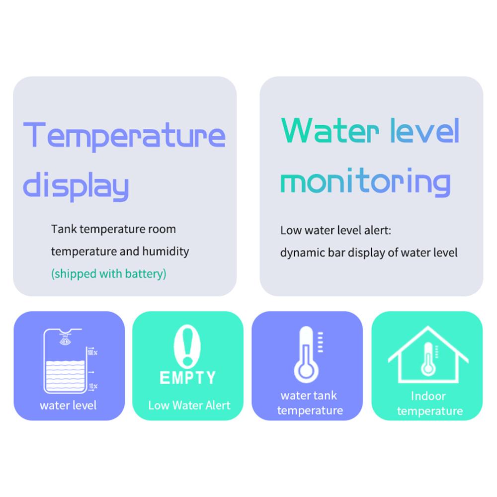 Ultrasonic Water Feed Sensor with LCD Bar Chart Liquid Depth Gauge Support High Alarm Water Monitor with Low .