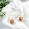 Gelbe Tigerauge Edelstein 925 Sterling Silber Ohrringe, Verlobungsohrringe CE-14-29