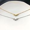 Sweet Bow Diamond Necklace Super Fairy Girl Heart Style Simple and Versatile Collarbone Chain