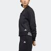 adidas Bomber Logo Wrinkled Solid Loose Sports Jacket Women Jacket Black FU6230