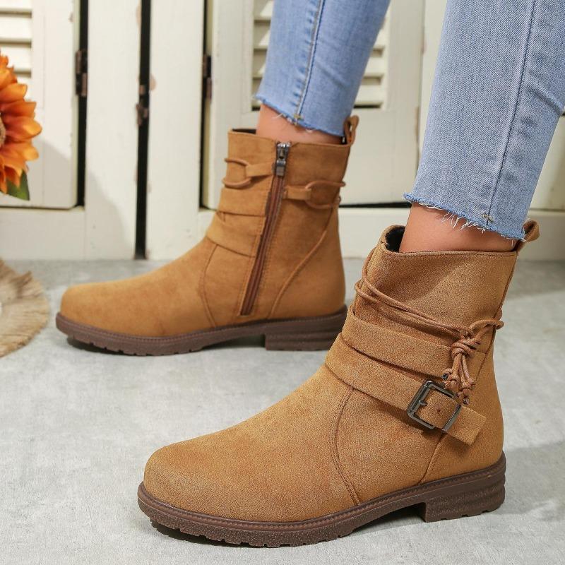 Moteriški elegantiški ankle boots, reguliuojami dirželiai su sagtimis, šoninis užtrauktukas, su kulnu, rudens vintažiniai batai