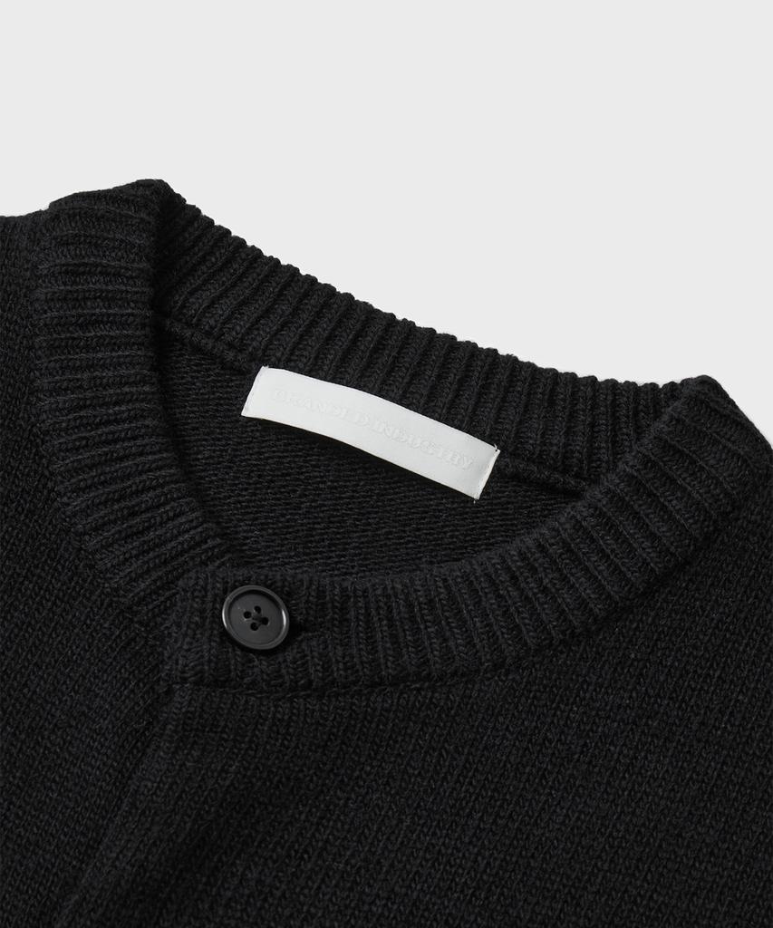 Branded After Round Crop Cardigan [Black]