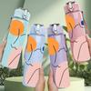 1PC Orange Circle Woman Print 750ml Color Plastic Sports Water Bottle Leakproof Flip Straw Lid Suitable for Sports Office Home Use