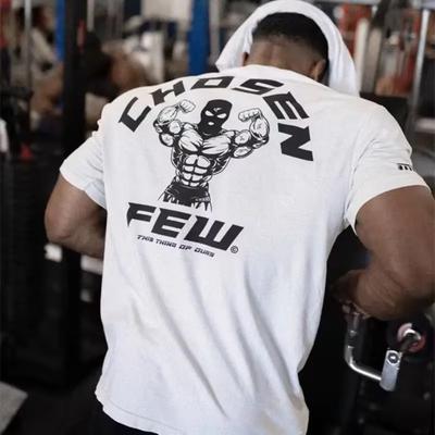 Evropská a americká fitness nová letní sportovní trička s krátkým rukávem pánská elastická bavlněná volná top svalový trénink běh