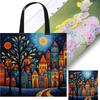 11CT Colorful House Cross Stitch Canvas Tote Bag Embroidery Kit Personalized Bag Manual Cross Stitch Handbag Gift for Friends