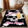 1PC Custom Name Pink Bow Skull Love Theme Floor Mat Ideal for Living Room, Game Rooms, Office, Bedroom Floor Mat Design