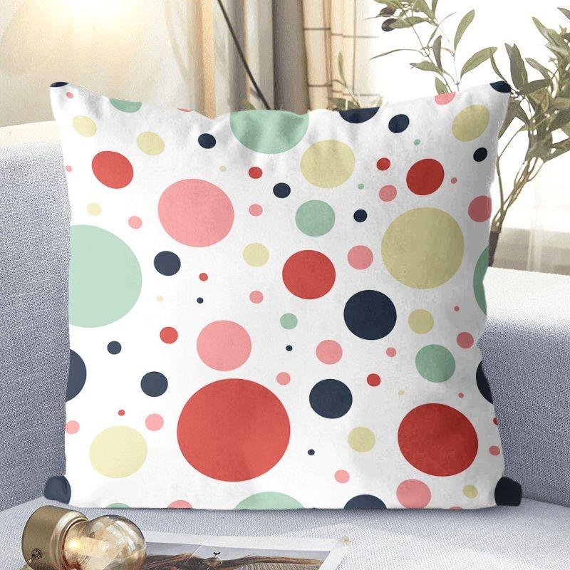 Decorative Polka Dot Pillowcase, Square Pillowcase for Living Room and Bedroom