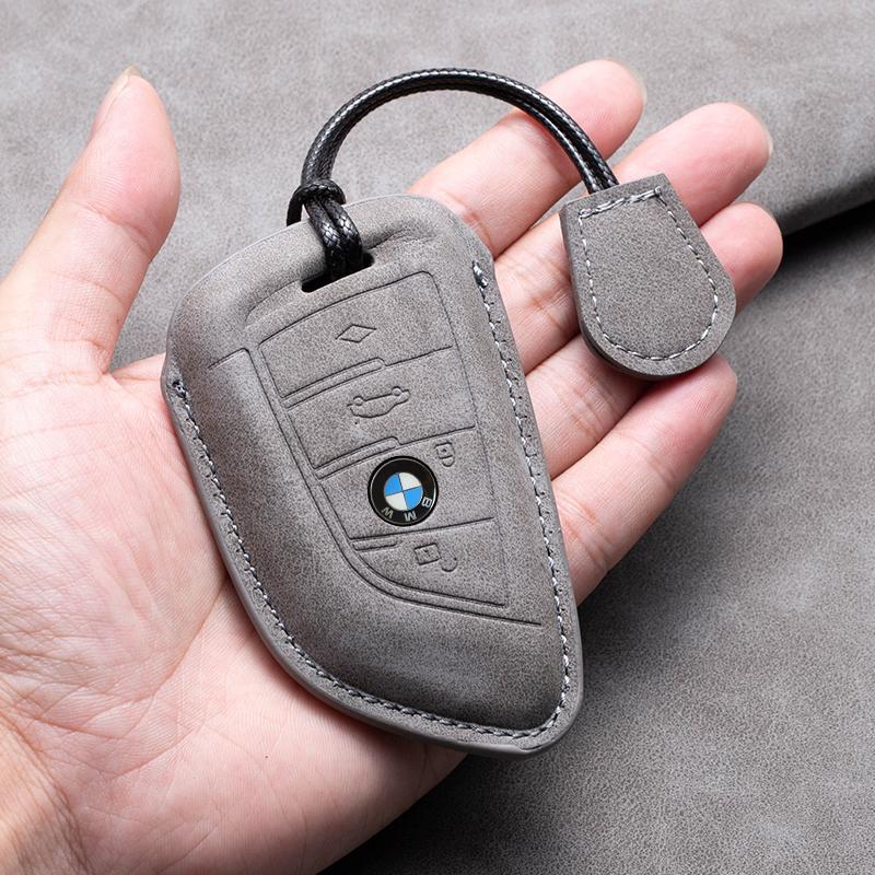Hot 2025 Suede Leather Car Key Case Cover Shell Fob For BMW X1 X3 X5 X6 X7 1 3 5 6 7 Series G20 G30 G11 F15 F16 G01 G02 F48 Acce