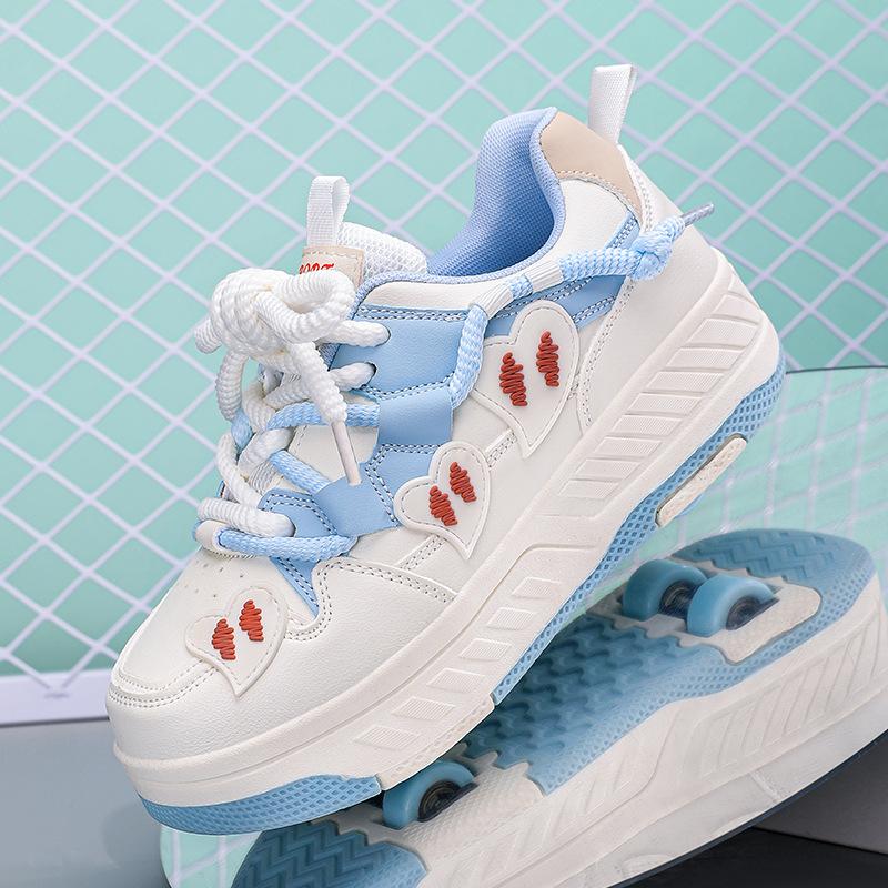 Four-Wheel Runaway Shoes Children'S Deformation Shoes Boys And Girls Dual-Purpose Roller Skates Double-Row Roller Skates Adult