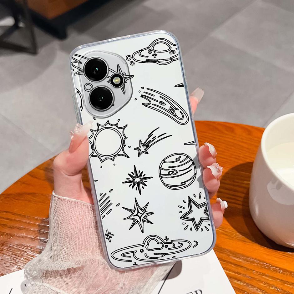 For Honor 400 Pro Lite 5G Case Pretty Flowers Transparent TPU Bumper Protective Cover For Honor400Pro Fundas Honor400Lite Coque