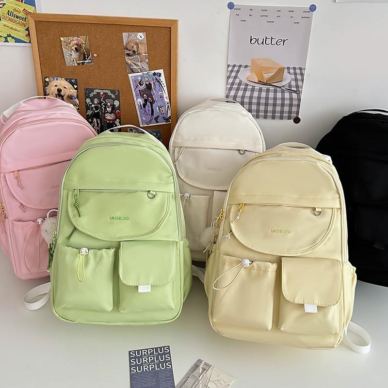 Candy Color Schoolbag Female Large Capacity Solid Color Dopamine Girl Style Student Backpack Small Fresh Junior High School Backpack