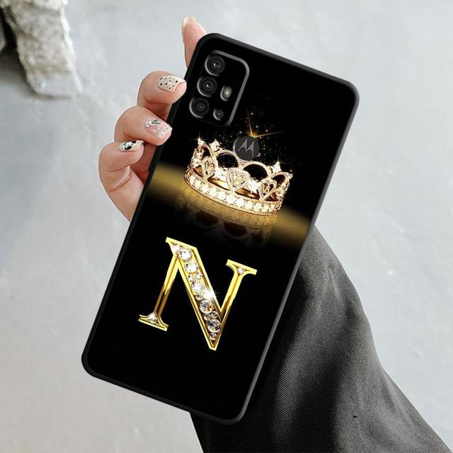 Caso de telefone para motorola g200 g60 g50 g31 g30 g22 g9 g8 power lite plus edge 20lite 30pro uma fusão ouro diamante coroa carta
