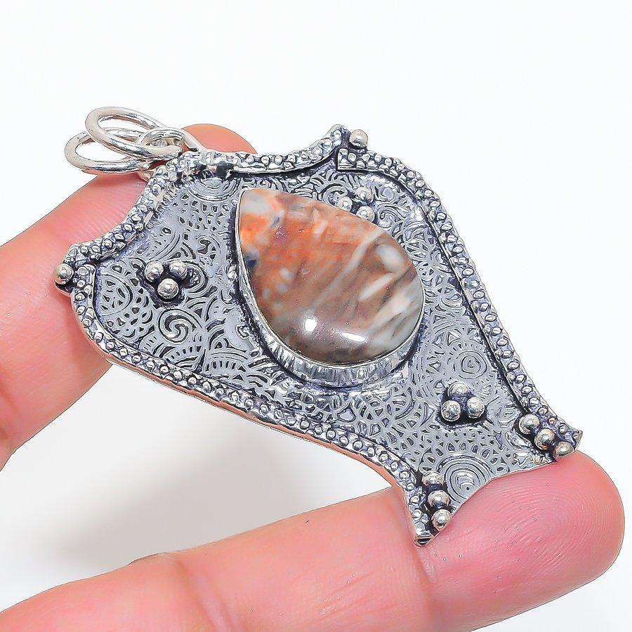 Natural Dolomite Gemstone 925 Sterling Silver Jewelry Pendant 2.48" J1b97