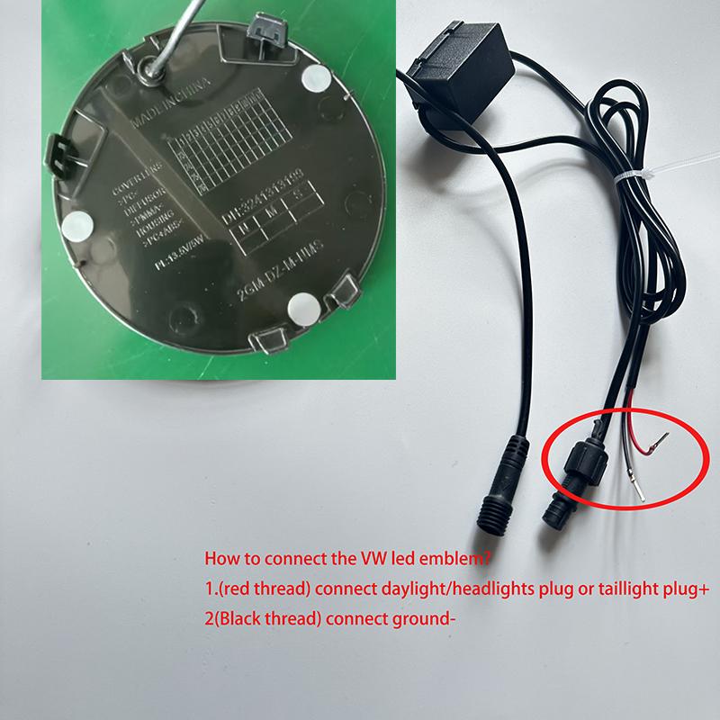 UDXKW1 Kompatibel mit ACC/Radar VW Leuchtendes Emblem-Licht für Golf 7.5 / Passat / Polo / Tiguan / T-Roc / T-Cross / Arten