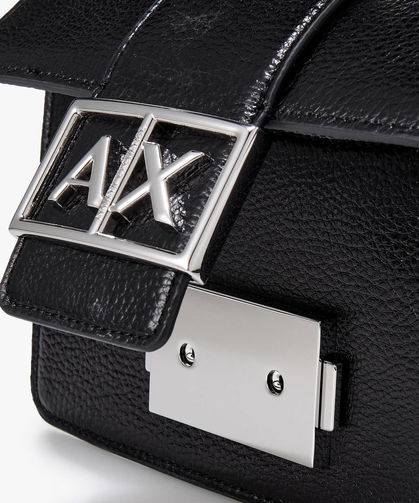 Armani Exchange Women'S Metal Logo Closure Shoulder Bag _Black_A425170501