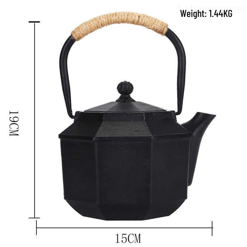 ChuyiQi 1.2L Diamond Antique Iron Kettle with Enamel Lining