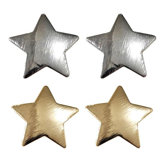 1 Pereche Agrafe de Păr Formă Stea cu Cinci Colțuri Clipsuri de Păr Textură Metalică Agrafe Laterale pentru Breton Accesoriu de Păr Rezistent la Decolorare
