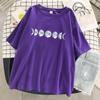 Spela in processen av månförmörkelse Dam T-shirt Street Casual T-shirt Oversize Mjuk Streetwear Hip Hop O-ringad T-shirt Kvinnor